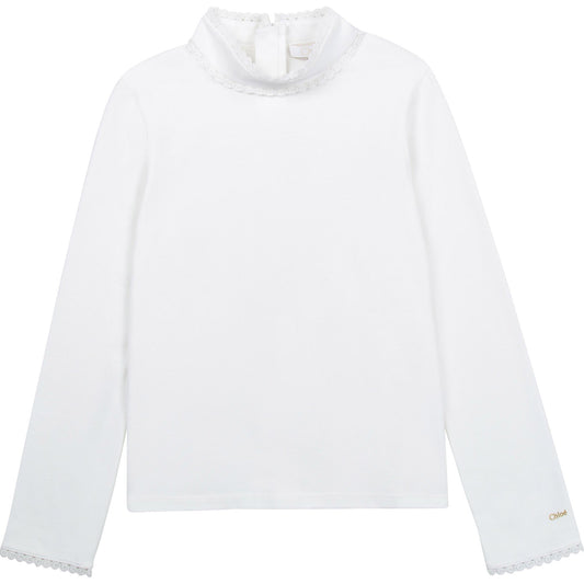 女童白色棉上衣