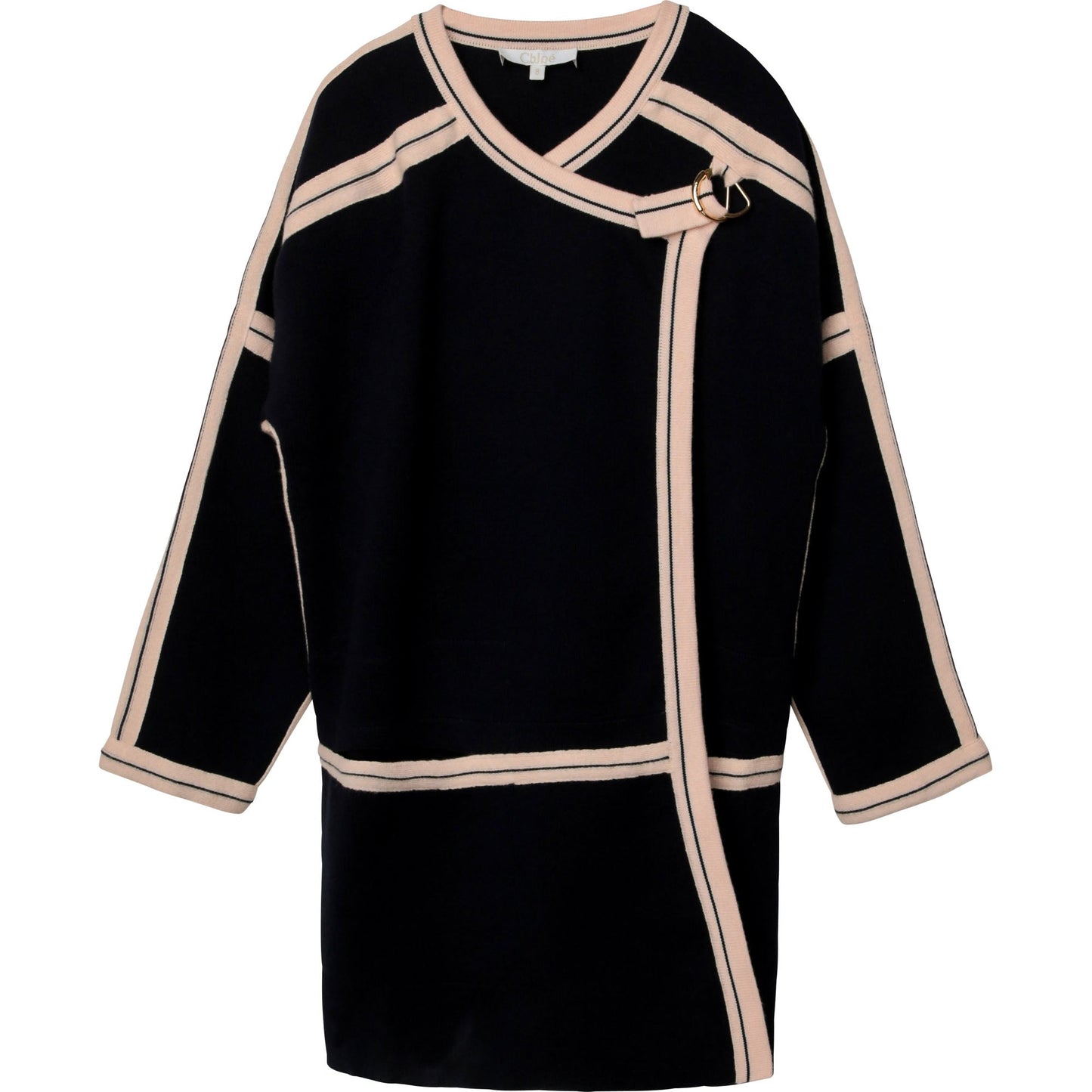 Girls Navy Knit Coat