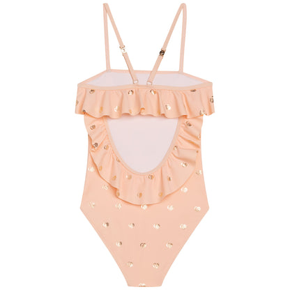 女童浅粉色Logo泳装