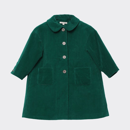 女童绿色丝绒外套