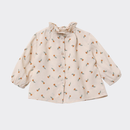 女婴白色印花上衣