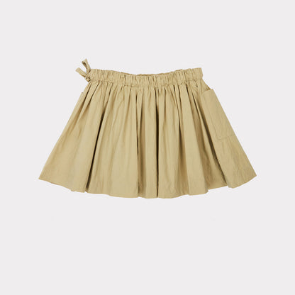 Girls Brown Taupe Cotton Skirt