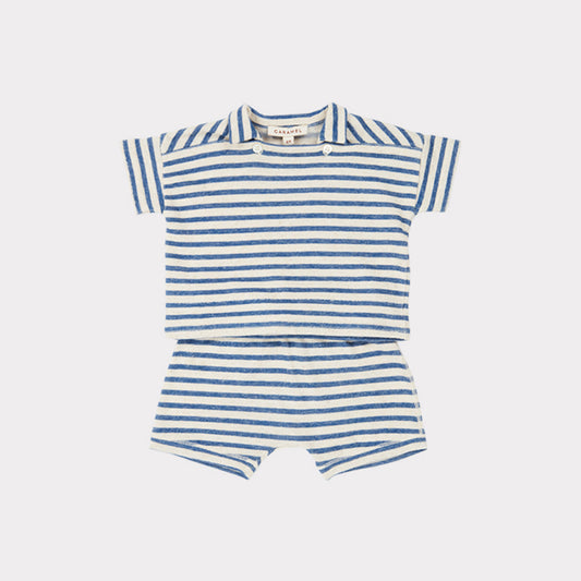 Baby Boys Blue Stripe Cotton Set