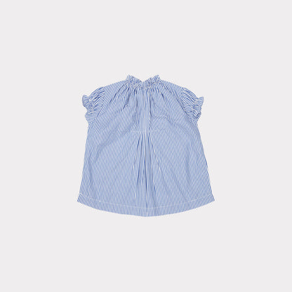Baby Girls Blue Stripe Cotton Dress