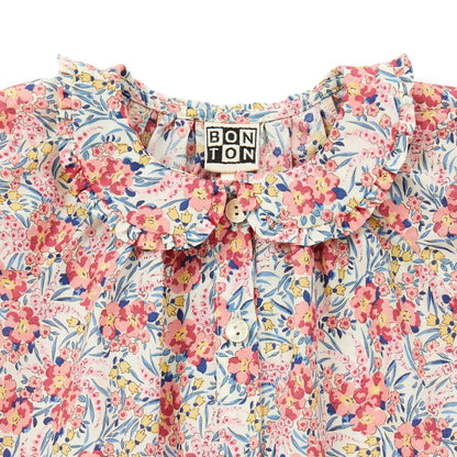 Baby Girls Pink Flowers Cotton Top
