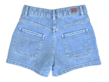 Girls Blue Embroidery Denim Shorts