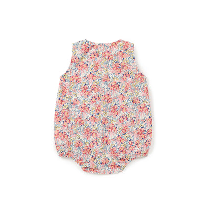 Baby Girls Pink Flowers Cotton Babysuit