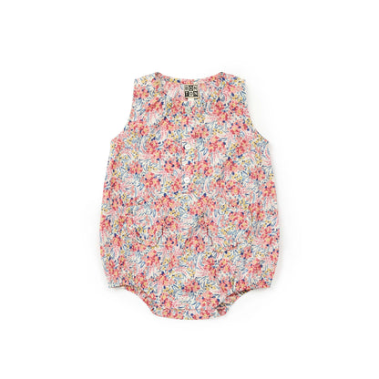 Baby Girls Pink Flowers Cotton Babysuit