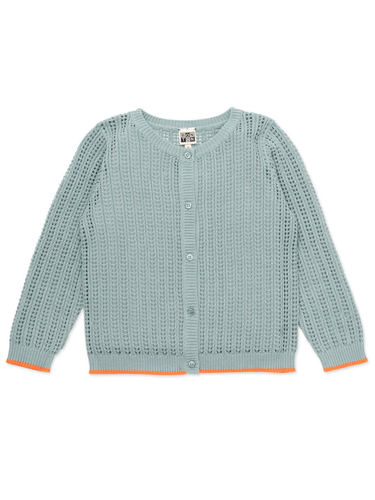 Girls Cyan Cotton Cardigan