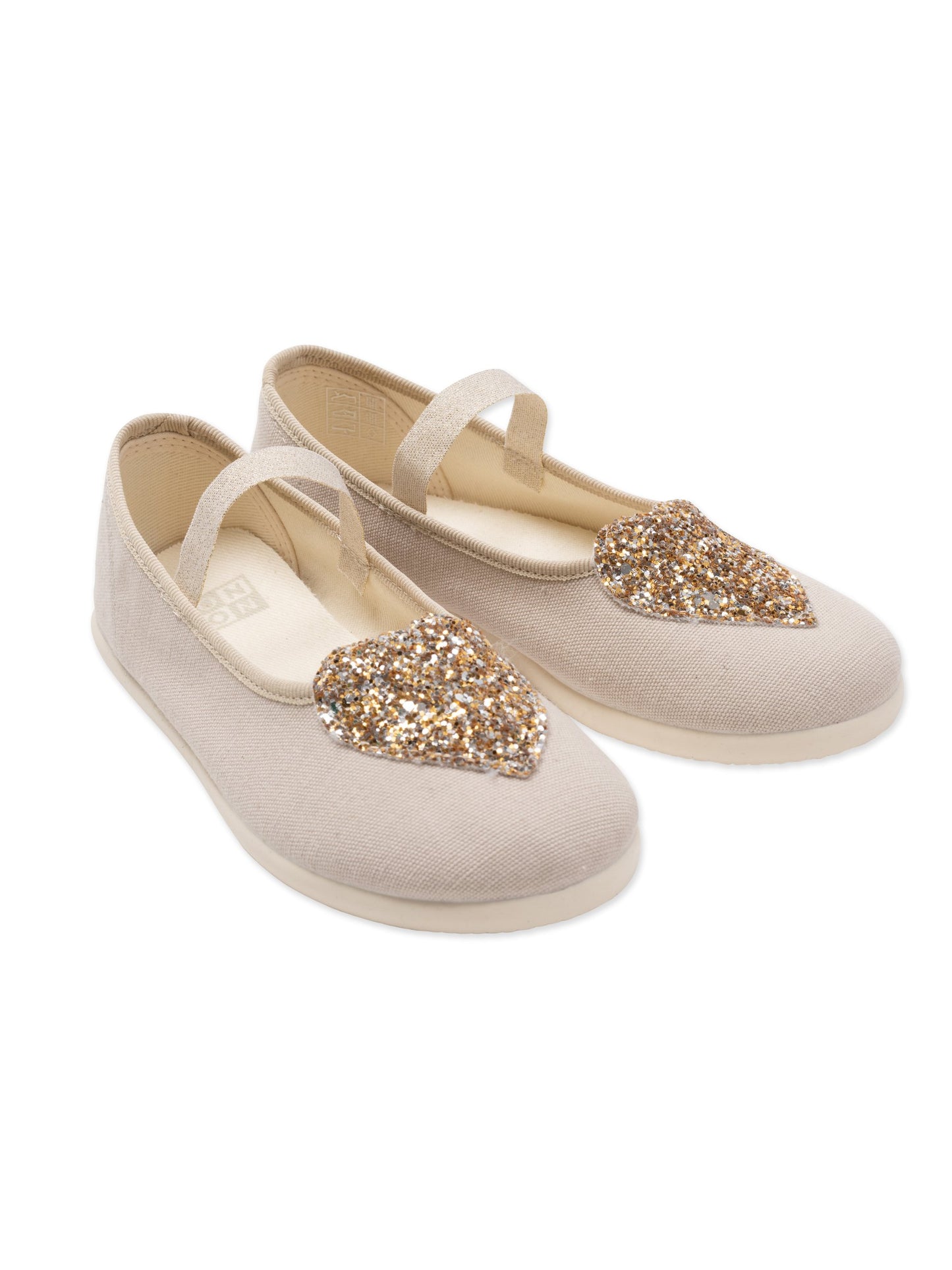 Girls Beige Glitter Shoes