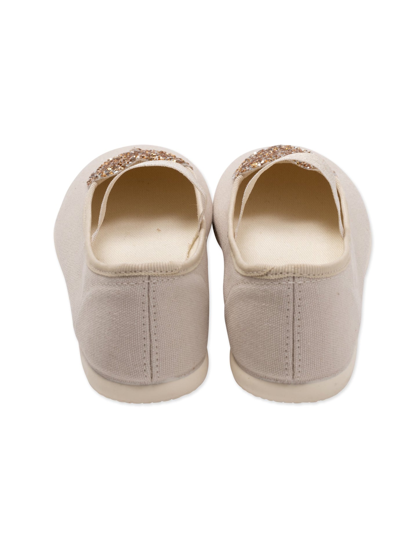 Girls Beige Glitter Shoes