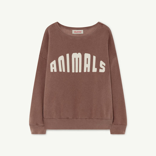 儿童棕色Logo棉卫衣