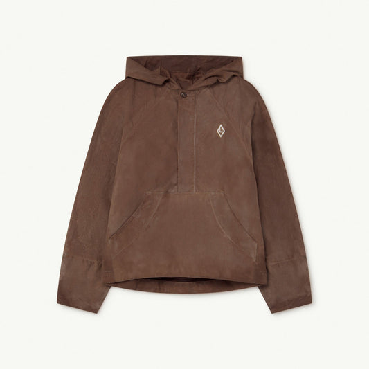 女童棕色Logo棉夹克
