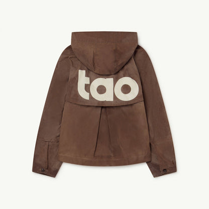 女童棕色Logo棉夹克