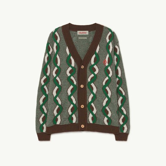 儿童棕色条纹羊毛开衫