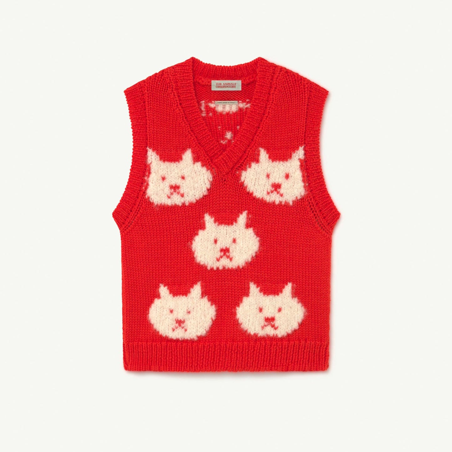 儿童红色羊毛背心