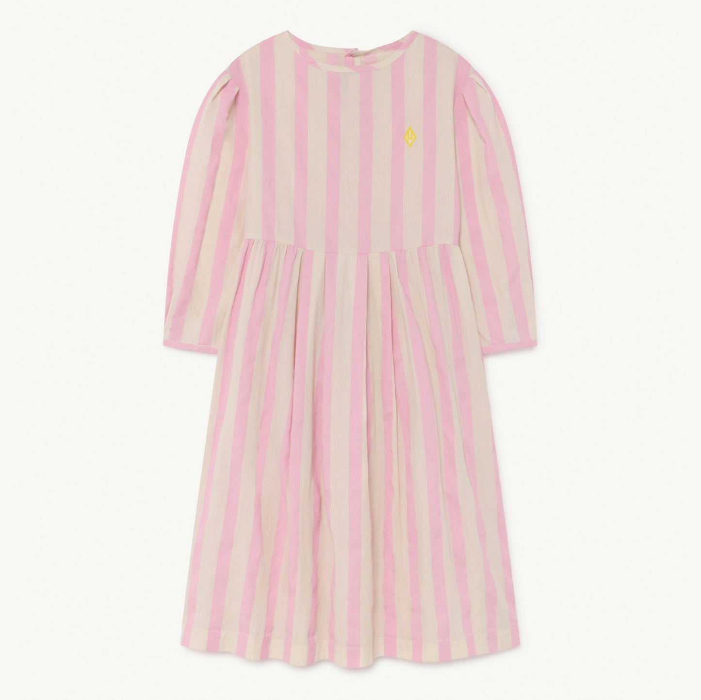 女童粉色条纹棉连衣裙