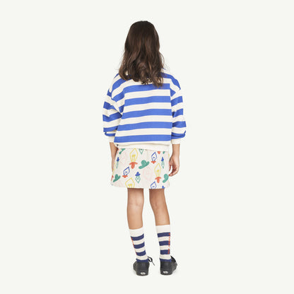 女童浅灰色印花棉短裙