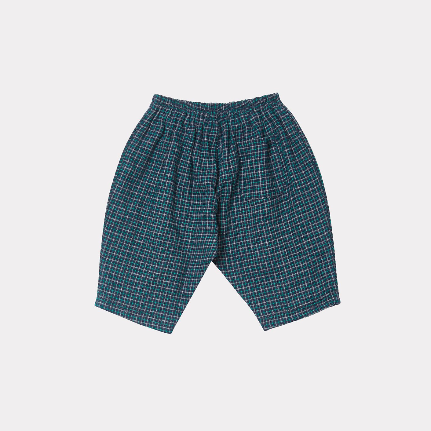 婴儿蓝色格子棉套装