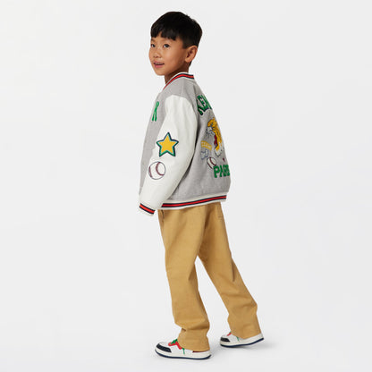 男童灰色棉服