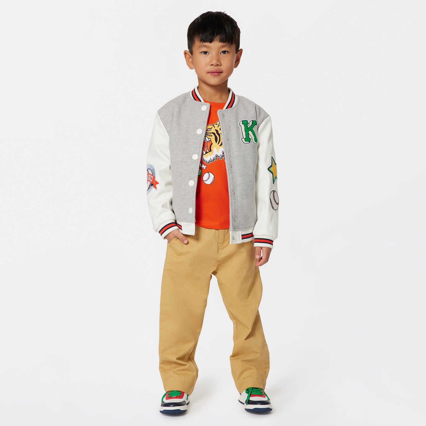 男童灰色棉服