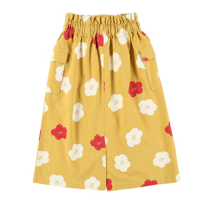女童黄色花朵印花短裙