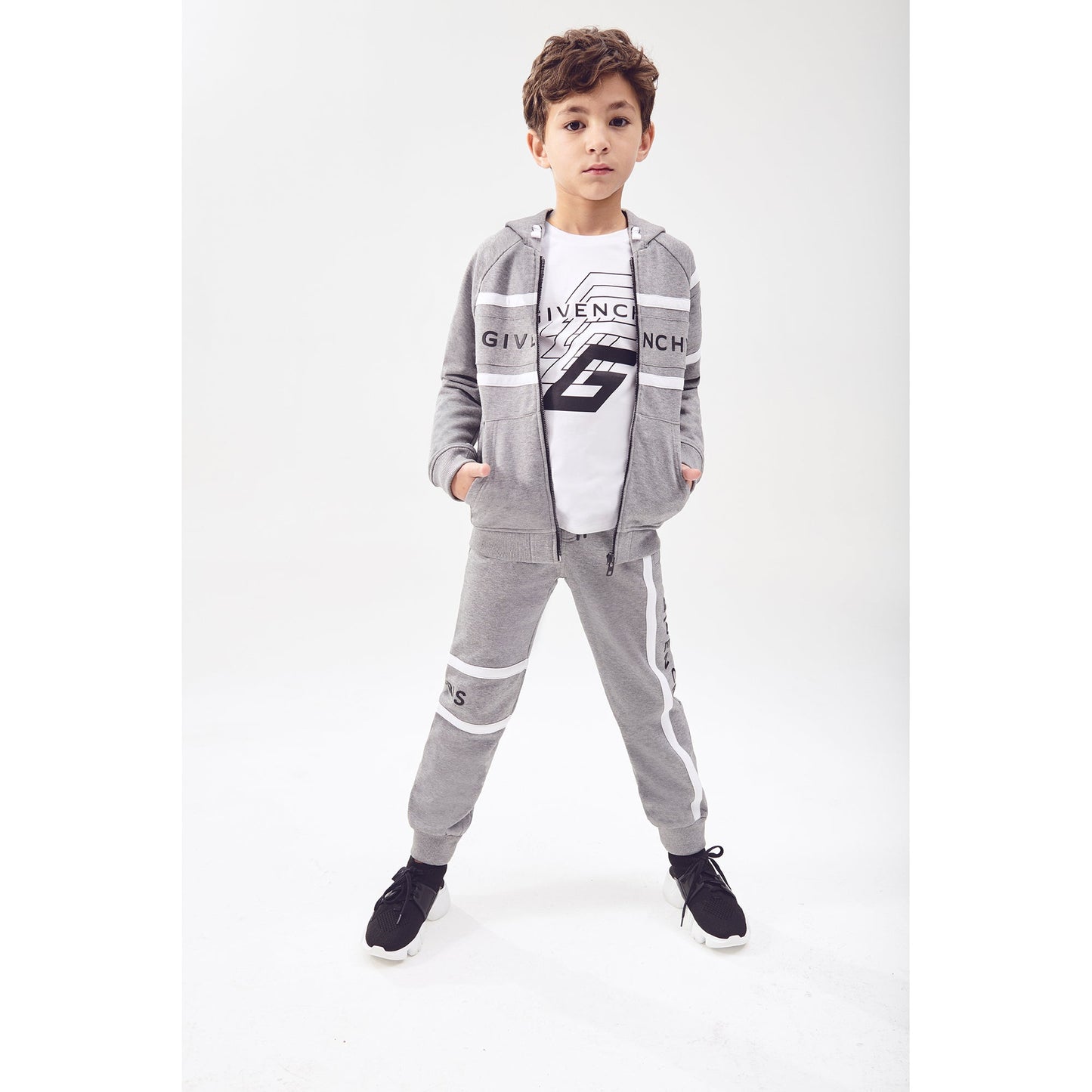 Boys White Logo Cotton T-Shirt
