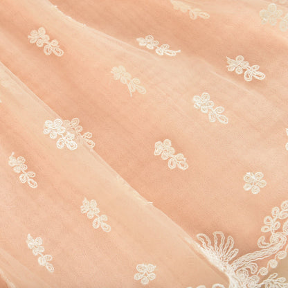 女童粉色刺绣薄纱连衣裙