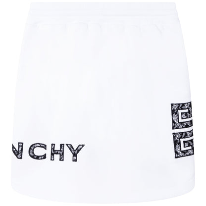 女童白色Logo短裙