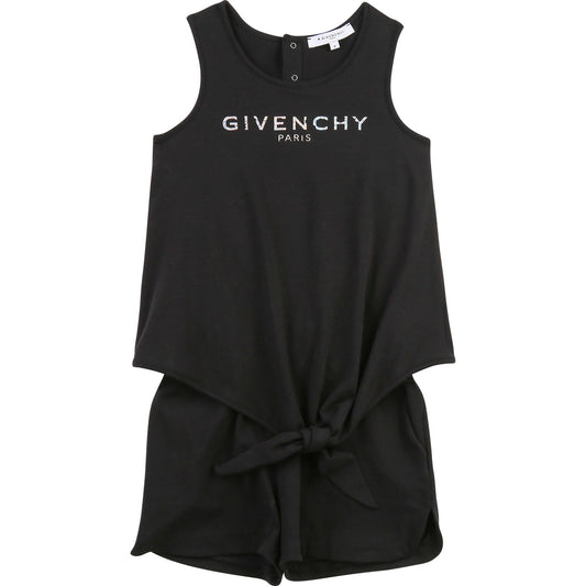 Girls Black Logo Cotton Set