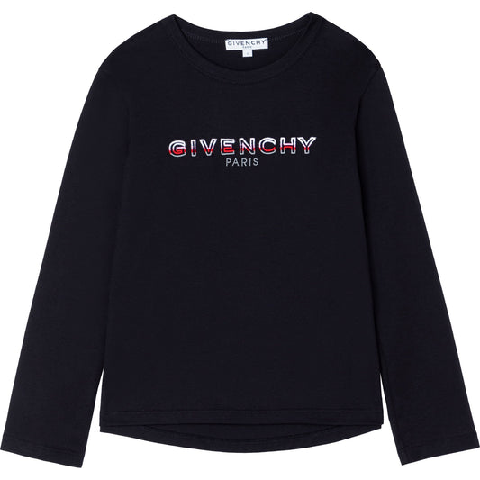 女童黑色Logo棉T恤