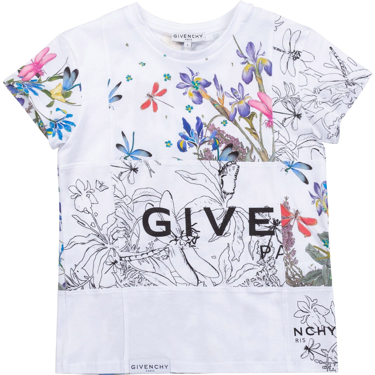 女童白色印花棉T恤