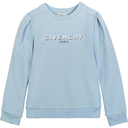 女童蓝色Logo棉卫衣