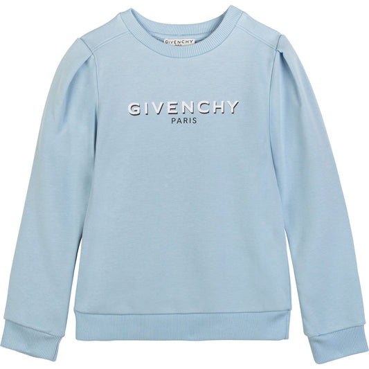 女童蓝色Logo棉卫衣