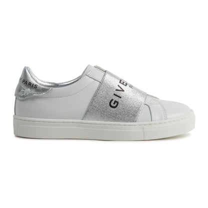 Girls White Logo Leather Shoes