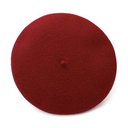 Girls Wine Red Wool Beret