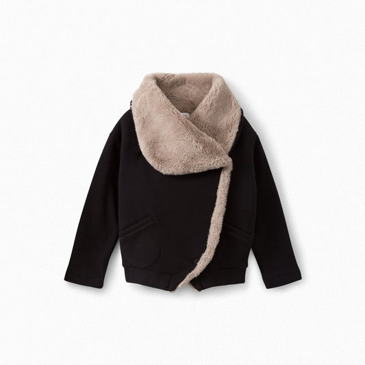 Boys & Girls Black Fur Coat