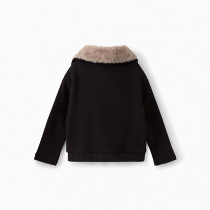 Boys & Girls Black Fur Coat