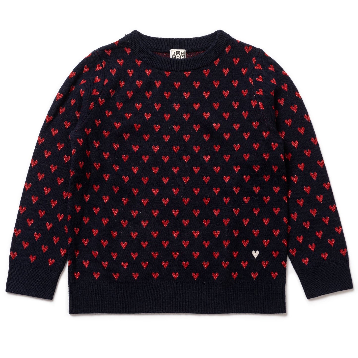 Girls Black Coeur Jacquard Jumper