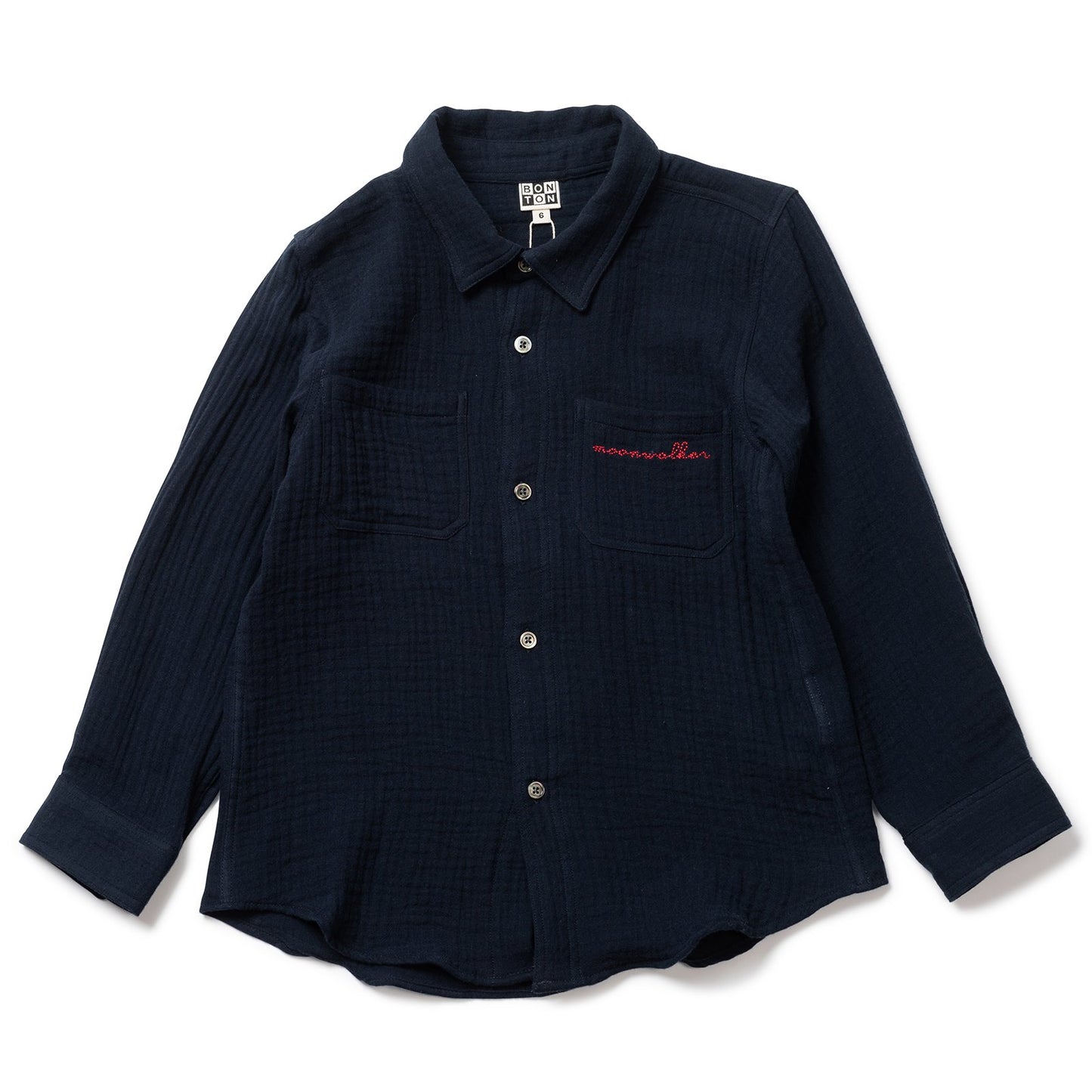 Boys Navy Cotton Shirt