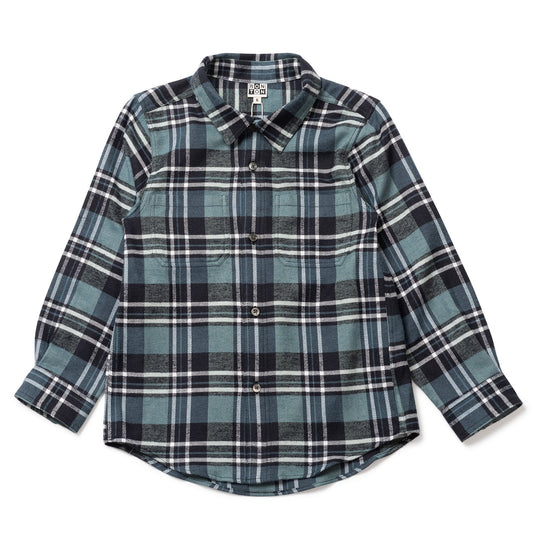 Boys Blue Plaid Cotton Shirt