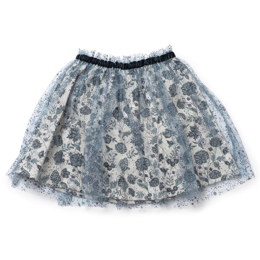 Girls Blue Tulle Paillettes Skirt