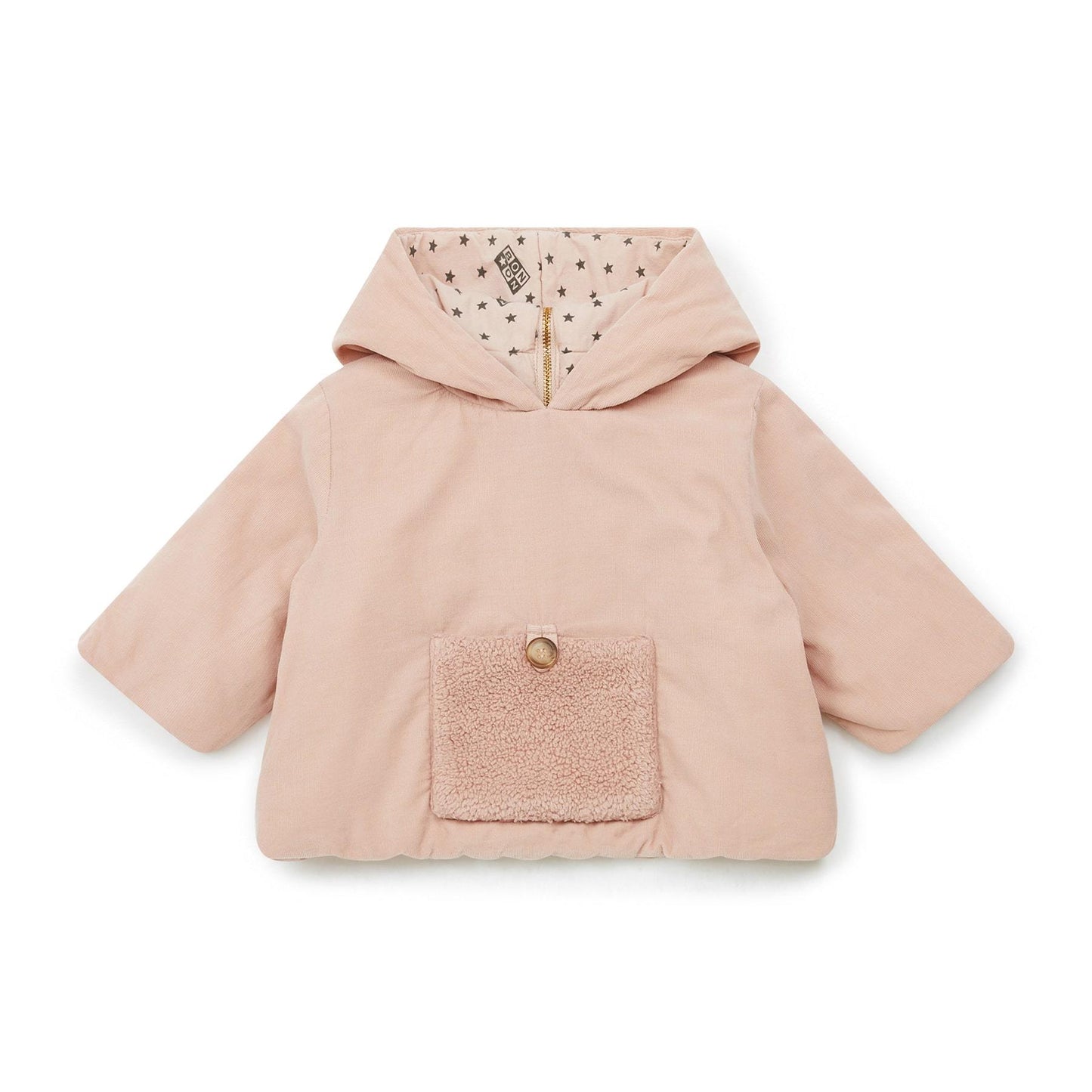 女婴粉色连帽上衣