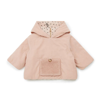 女婴粉色连帽上衣