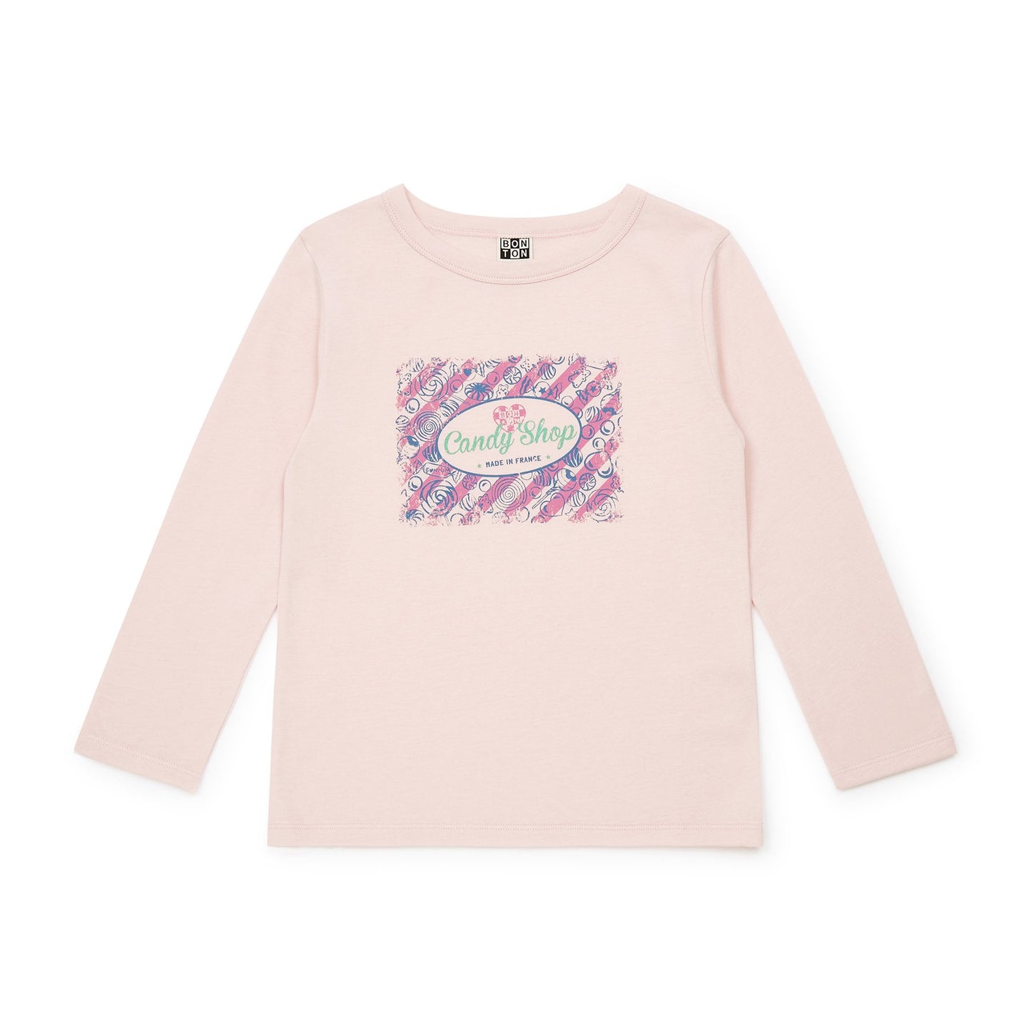 女童粉色印花棉T恤