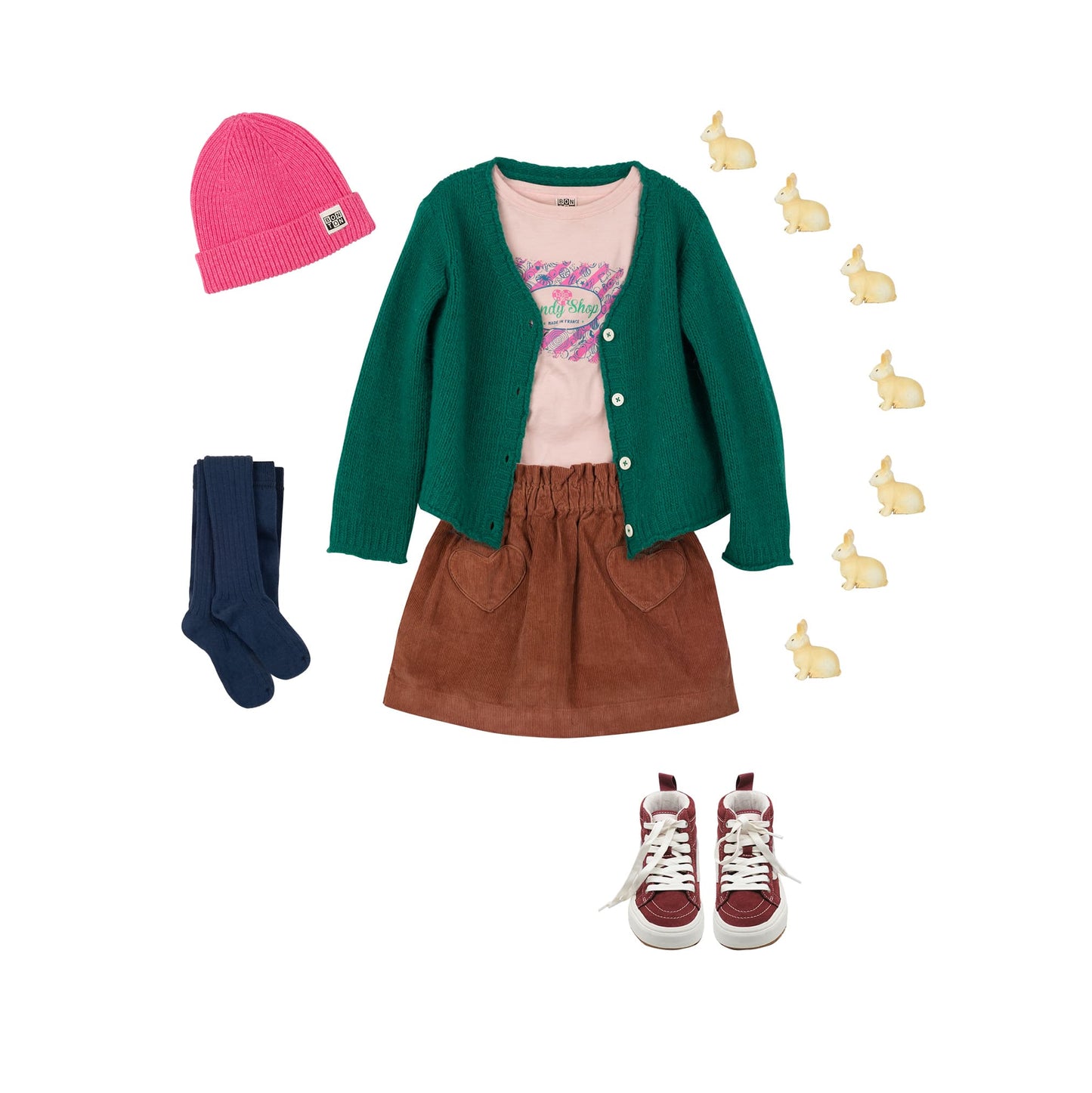 女童粉色印花棉T恤