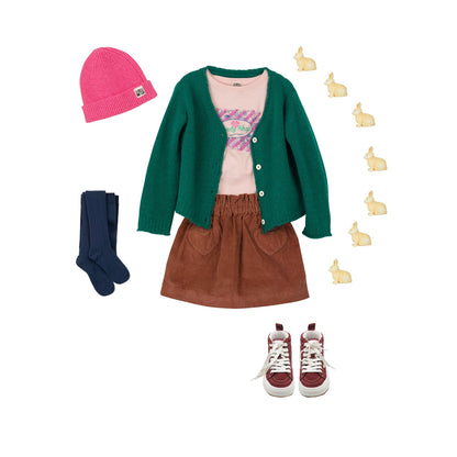 女童粉色印花棉T恤