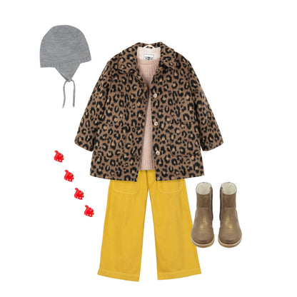 女童黄色棉长裤