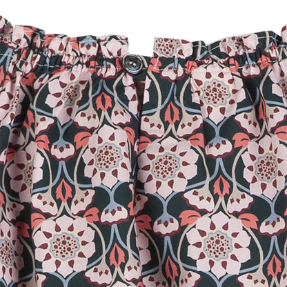 女童粉色花朵印花棉连衣裙