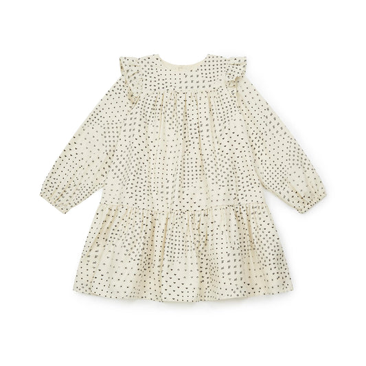 女童白色印花棉连衣裙